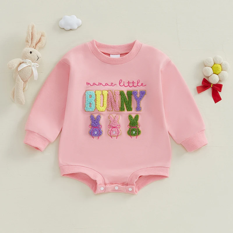 Infant Baby Girl Easter Romper Clothes Long Sleeve Crew Neck Bunny Letter Embroidery Bodysuit Newborn Playsuit Jumpsuit Outfit
Infant Baby Girl Easter Romper Clothes Long Sleeve Crew Neck Bunny Letter Embroidery Bodysuit Newborn Playsuit Jumpsuit Outfit