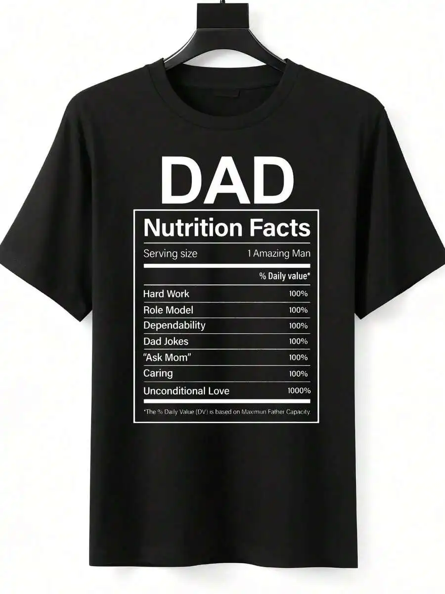 Dad Nutrition Facts T-Shirt Funny Father Gift Men Short Sleeve Casual Tee
Dad Nutrition Facts T-Shirt Funny Father Gift Men Short Sleeve Casual Tee