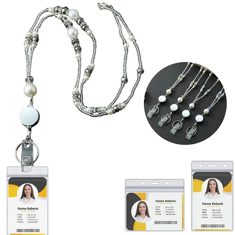 1pc Lanyards For ID Badges And Keys, Retractable Badge Lanyard For Women, Beaded Teacher Lanyard With Badge Reel And ID Holder 
1pc Lanyards For ID Badges And Keys, Retractable Badge Lanyard For Women, Beaded Teacher Lanyard With Badge Reel And ID Holder
