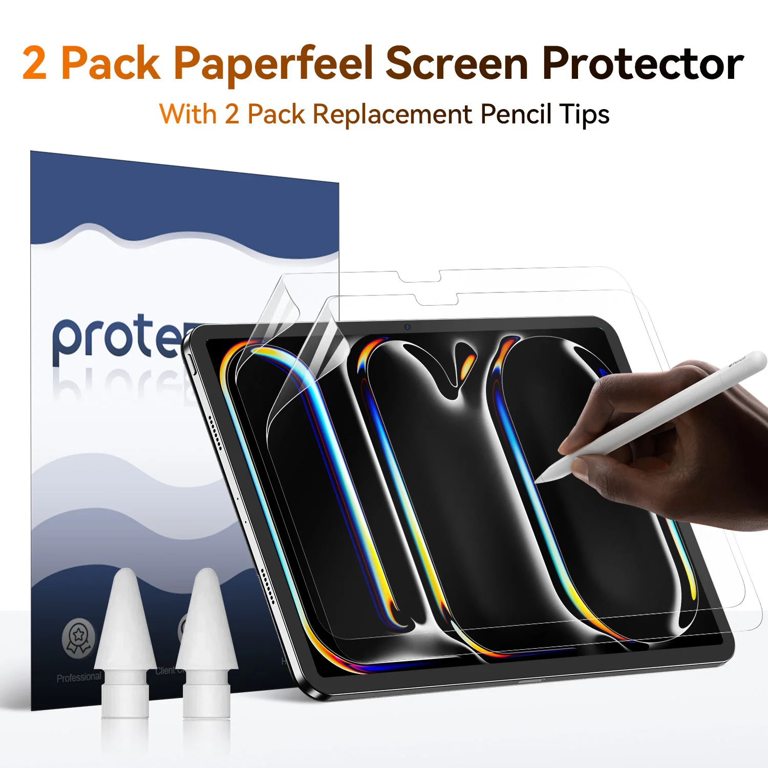 Protescreen 2 Pcs Like Paper Screen Protector for iPad 10th 2022 10.9" & iPad 11th A16 2025 11", Matte Anti Glare PET Film/Blue
Protescreen 2 Pcs Like Paper Screen Protector for iPad 10th 2022 10.9" & iPad 11th A16 2025 11", Matte Anti Glare PET Film/Blue