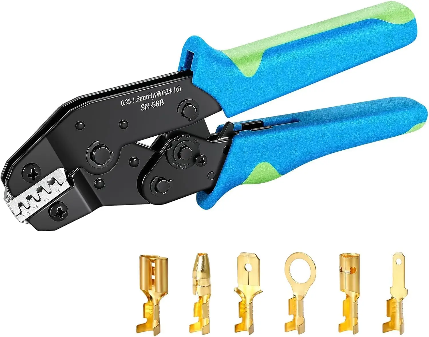 Wire Crimping Tool Ratchet for Open Barrel Terminals, Deutsch Crimp Pliers 24-14 AWG, Electrical Connector Crimper
Wire Crimping Tool Ratchet for Open Barrel Terminals, Deutsch Crimp Pliers 24-14 AWG, Electrical Connector Crimper