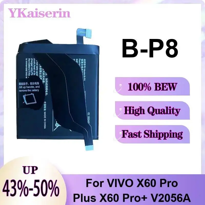 Rapid Charging Mobile Phone Battery Long Lasting 4200mAh B-P8 For Vivo X60 Pro Plus X60 Pro+ V2056A
Rapid Charging Mobile Phone Battery Long Lasting 4200mAh B-P8 For Vivo X60 Pro Plus X60 Pro+ V2056A