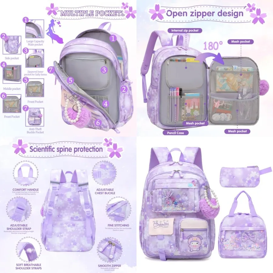 Lovely Girls Backpack School Bag for Students Book Bag with Multiple Pockets Splash-proof 's Backpack ch Set
Lovely Girls Backpack School Bag for Students Book Bag with Multiple Pockets Splash-proof 's Backpack ch Set