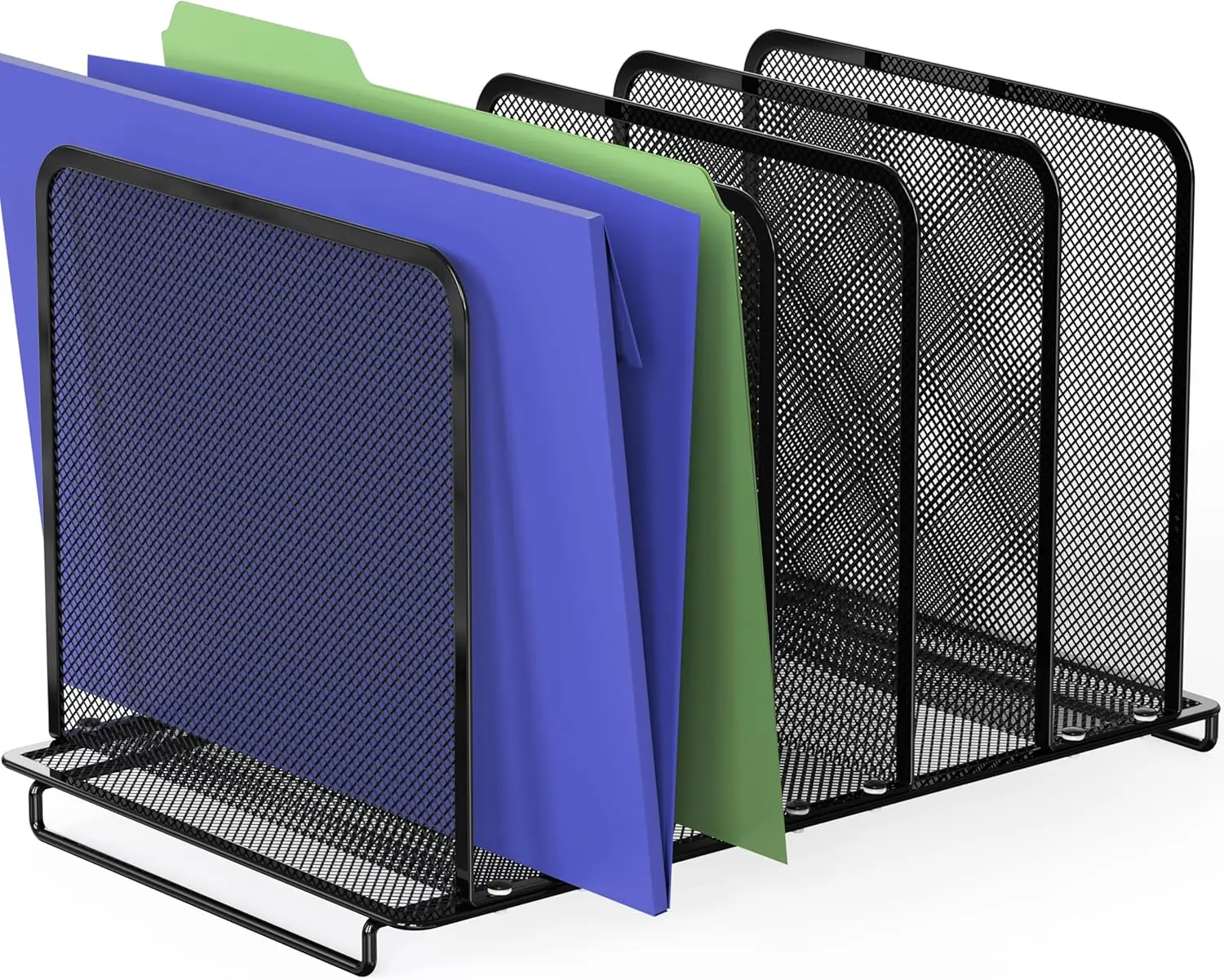 Expandable 5 Section Upright File Sorter Organizer for Home Office Desk, Black Metal Mesh
Expandable 5 Section Upright File Sorter Organizer for Home Office Desk, Black Metal Mesh