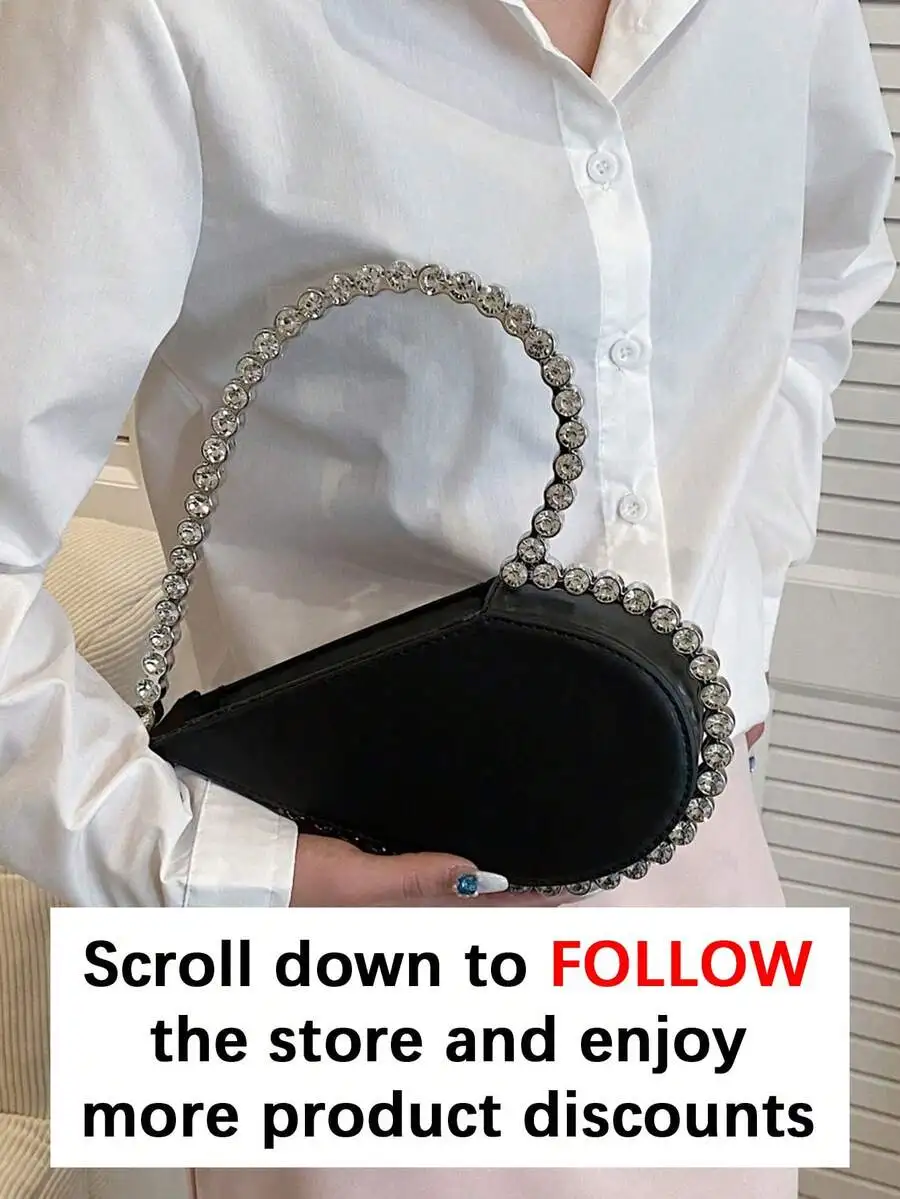 Elegant Heart Shaped Crystal Evening Bag For Women, Fashion Clutch With Rhinestone Handle, Party Banquet Wedding Accessory
Elegant Heart Shaped Crystal Evening Bag For Women, Fashion Clutch With Rhinestone Handle, Party Banquet Wedding Accessory