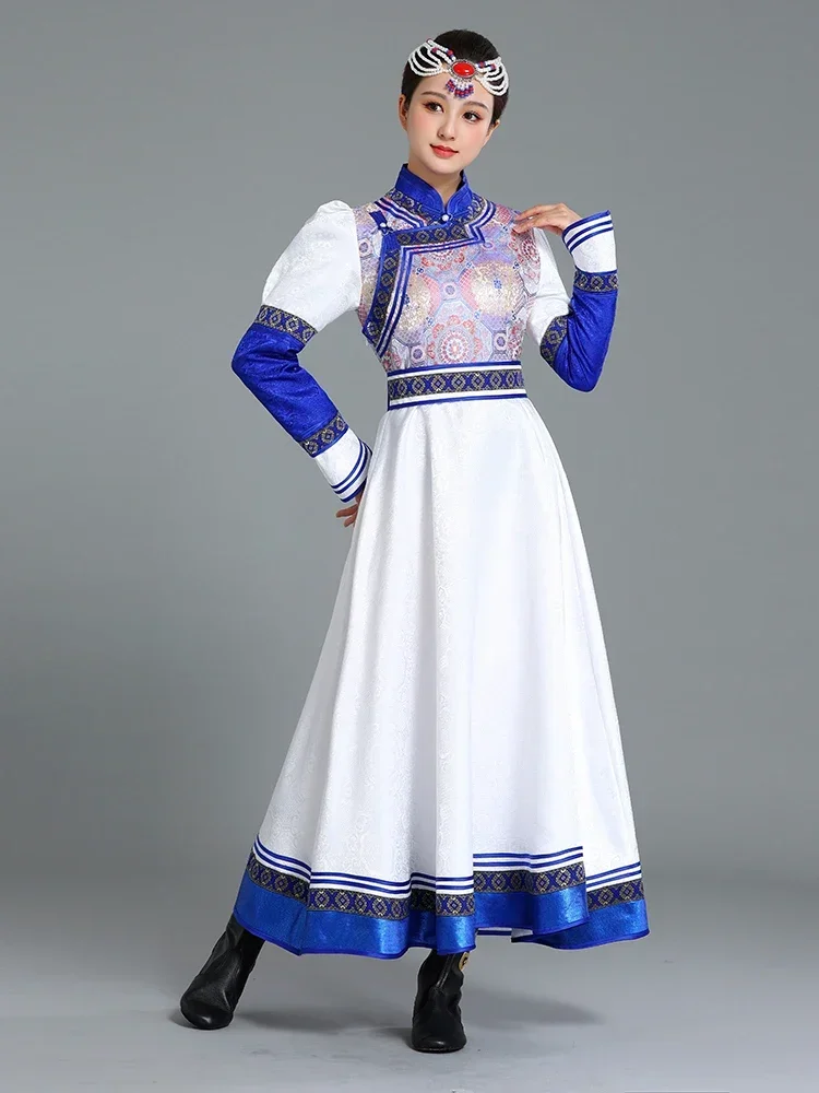Ladies Dance Performance Swinging Mongolian Robe Long Skirt Sleeves Ethnic Minority Style Clothing 1-piece Set
Ladies Dance Performance Swinging Mongolian Robe Long Skirt Sleeves Ethnic Minority Style Clothing 1-piece Set