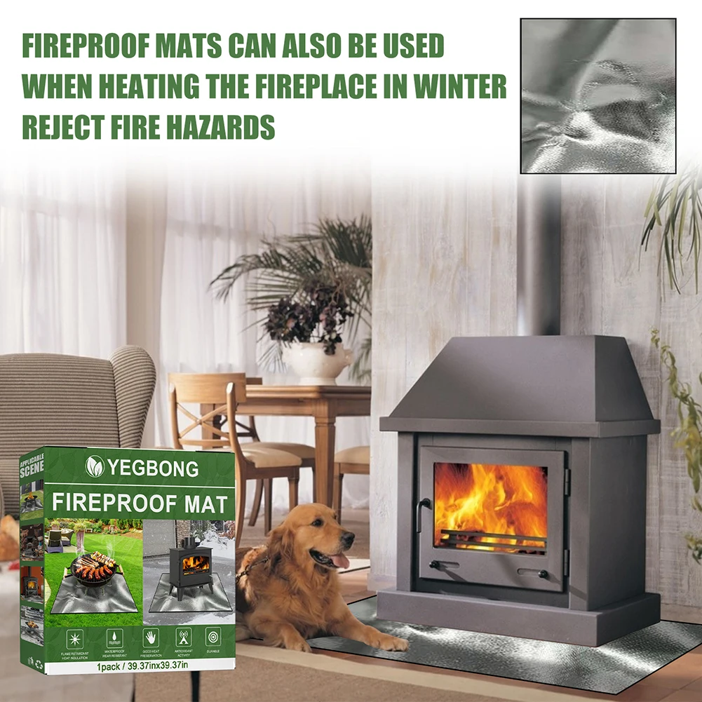 100cmx100cm Square Fire Pit Mat Heat Resistant Fireproof Mat 3 Layers Fire Retardant Base Pad for Grass Outdoor for Deck Patio
100cmx100cm Square Fire Pit Mat Heat Resistant Fireproof Mat 3 Layers Fire Retardant Base Pad for Grass Outdoor for Deck Patio