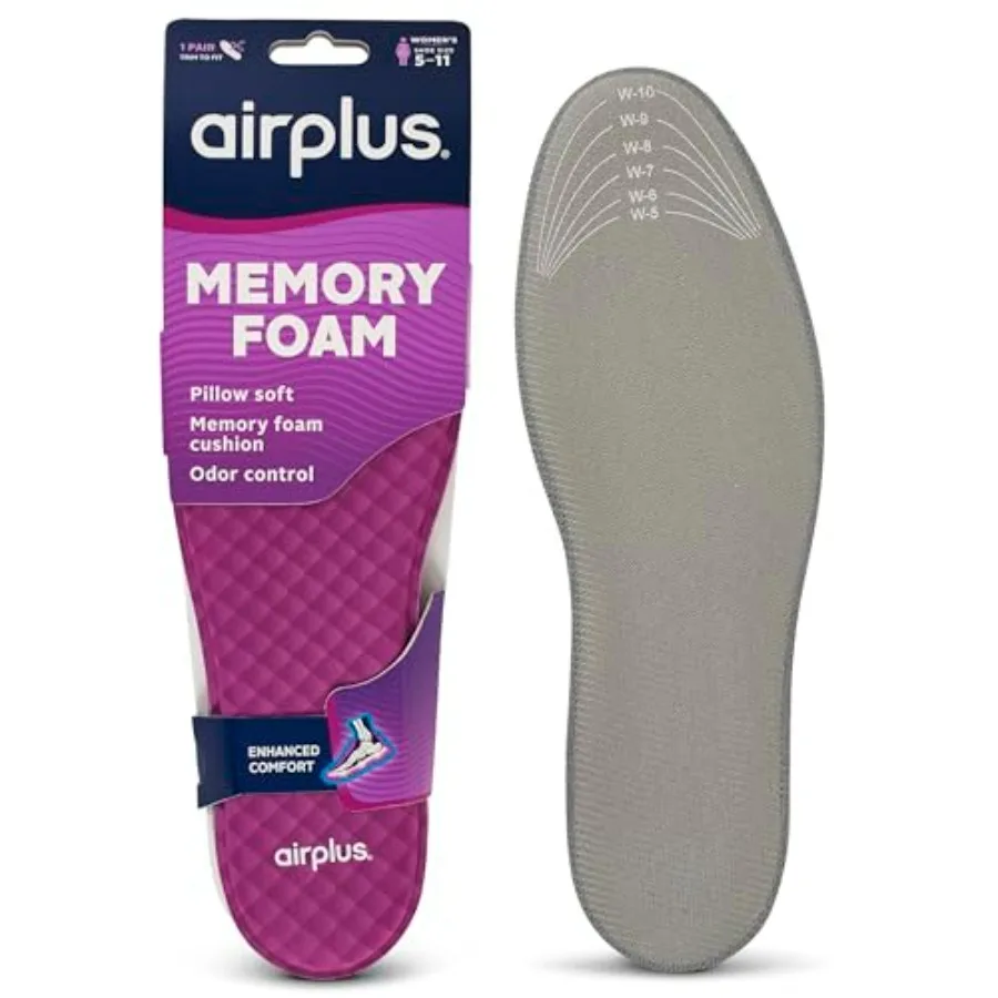Airplus Memory Comfort Shoe Insoles With Memory Foam for Pressure Relief, Ideal For Men and Women
Airplus Memory Comfort Shoe Insoles With Memory Foam for Pressure Relief, Ideal For Men and Women