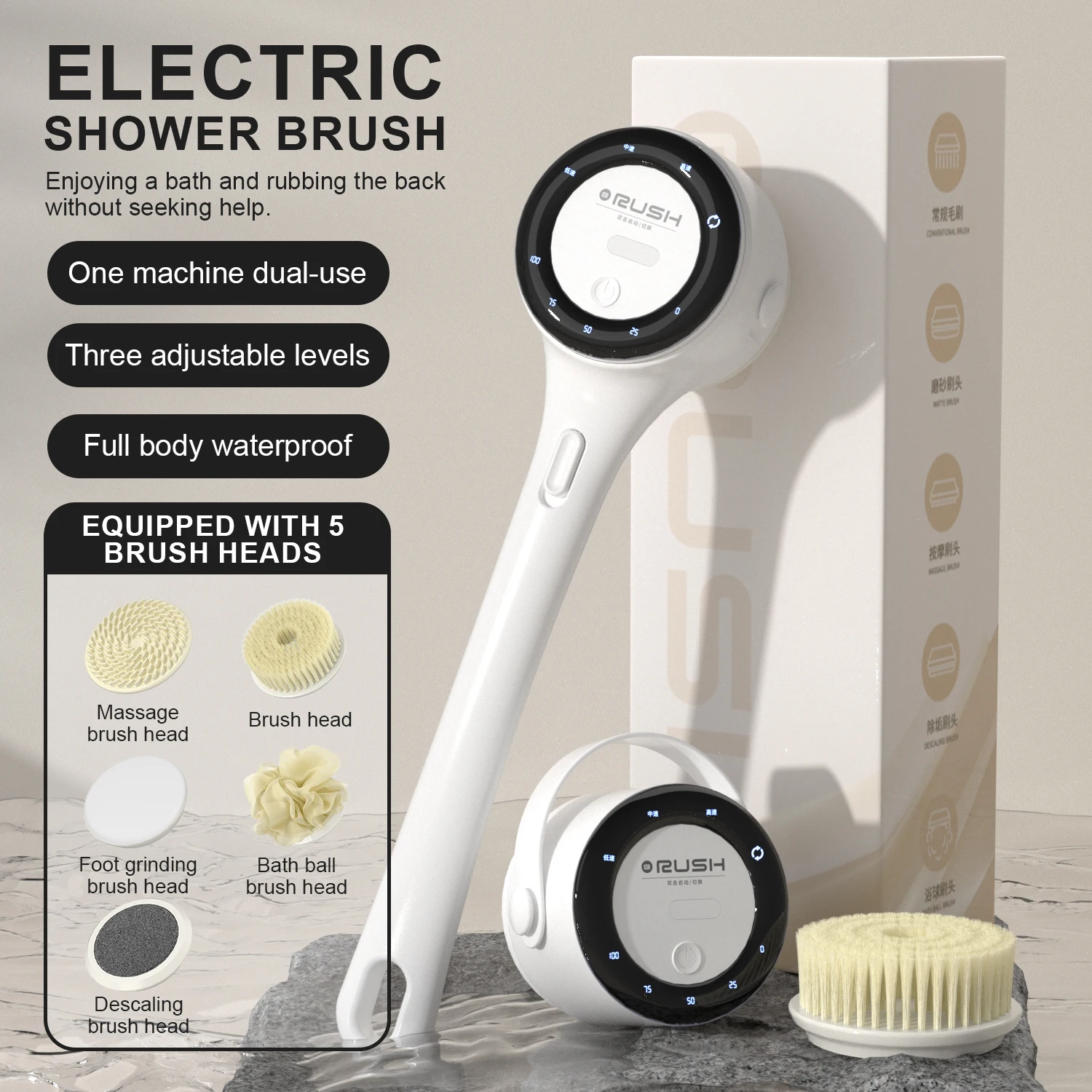 2025 NEW Electric Shower Body Cleaning Brush 5 Heads Spinning Spa Bath Brush Waterproof Long Handle Personal Back Rubbing 3 Gear
2025 NEW Electric Shower Body Cleaning Brush 5 Heads Spinning Spa Bath Brush Waterproof Long Handle Personal Back Rubbing 3 Gear