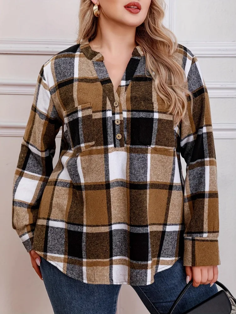 Women's Plus Size L-4XL Casual V-Neck Long Sleeve Loose Shirt Sports Outdoor Top Women Clothing Oversized Autumn Winter
Women's Plus Size L-4XL Casual V-Neck Long Sleeve Loose Shirt Sports Outdoor Top Women Clothing Oversized Autumn Winter