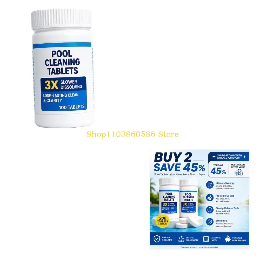 242A 50/100pcs Dissolving Pool Maintenance Tablets Keep Water Clean And Balanced Fast Acting Universal Pool Cleaning Tablets
242A 50/100pcs Dissolving Pool Maintenance Tablets Keep Water Clean And Balanced Fast Acting Universal Pool Cleaning Tablets
