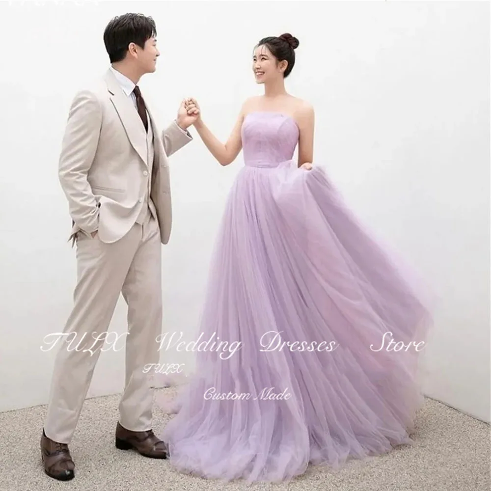 TULX Strapless Evening Party Dresses Korea Purple Sleeveless Puff Sleeves Tulle Wedding Women Formal Gowns Event Prom Gowns
TULX Strapless Evening Party Dresses Korea Purple Sleeveless Puff Sleeves Tulle Wedding Women Formal Gowns Event Prom Gowns