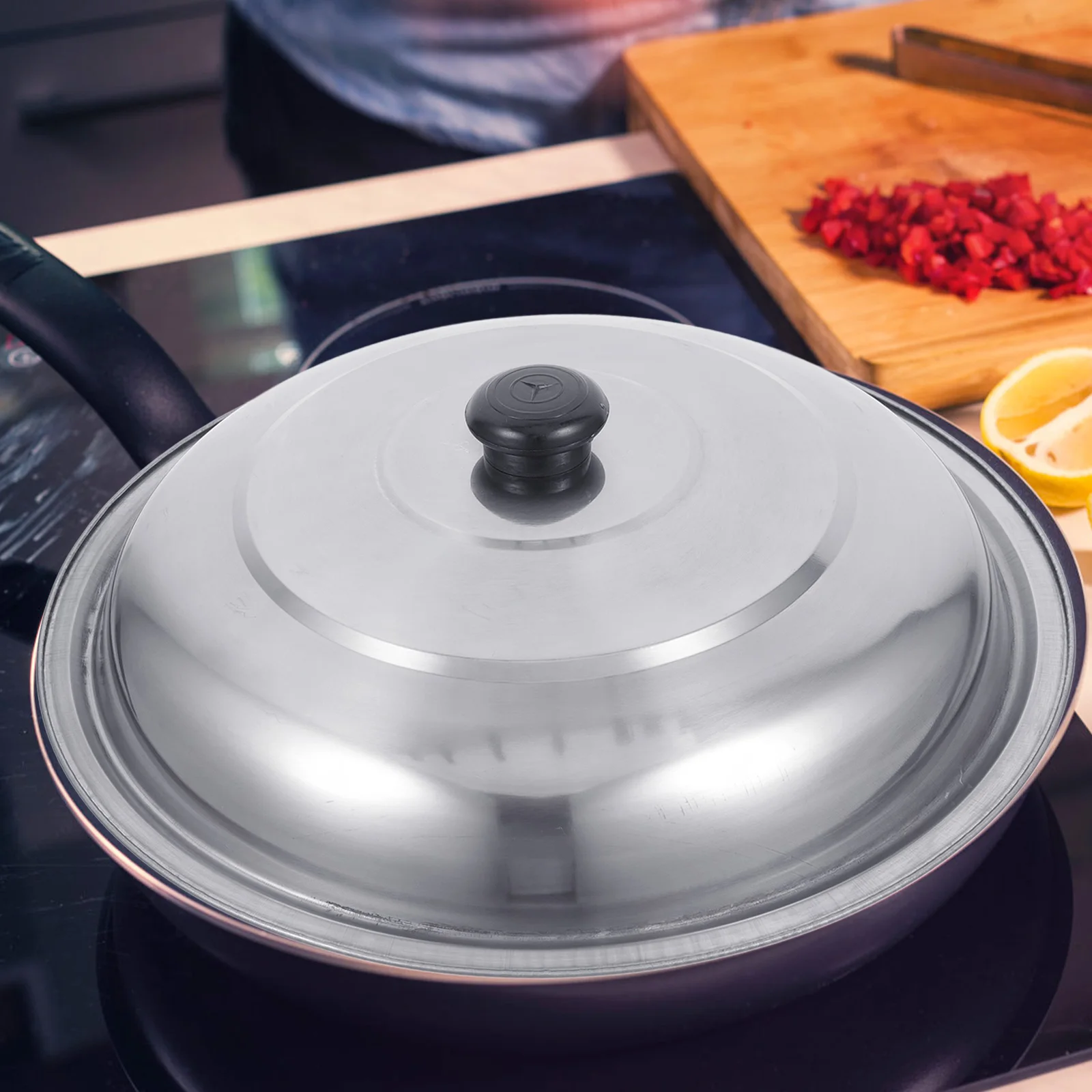 Higher The Lid of Pot Cover Stainless Steel Replacement Frying Pan Lids Cookware for Skillet Covers Cooking Large
Higher The Lid of Pot Cover Stainless Steel Replacement Frying Pan Lids Cookware for Skillet Covers Cooking Large