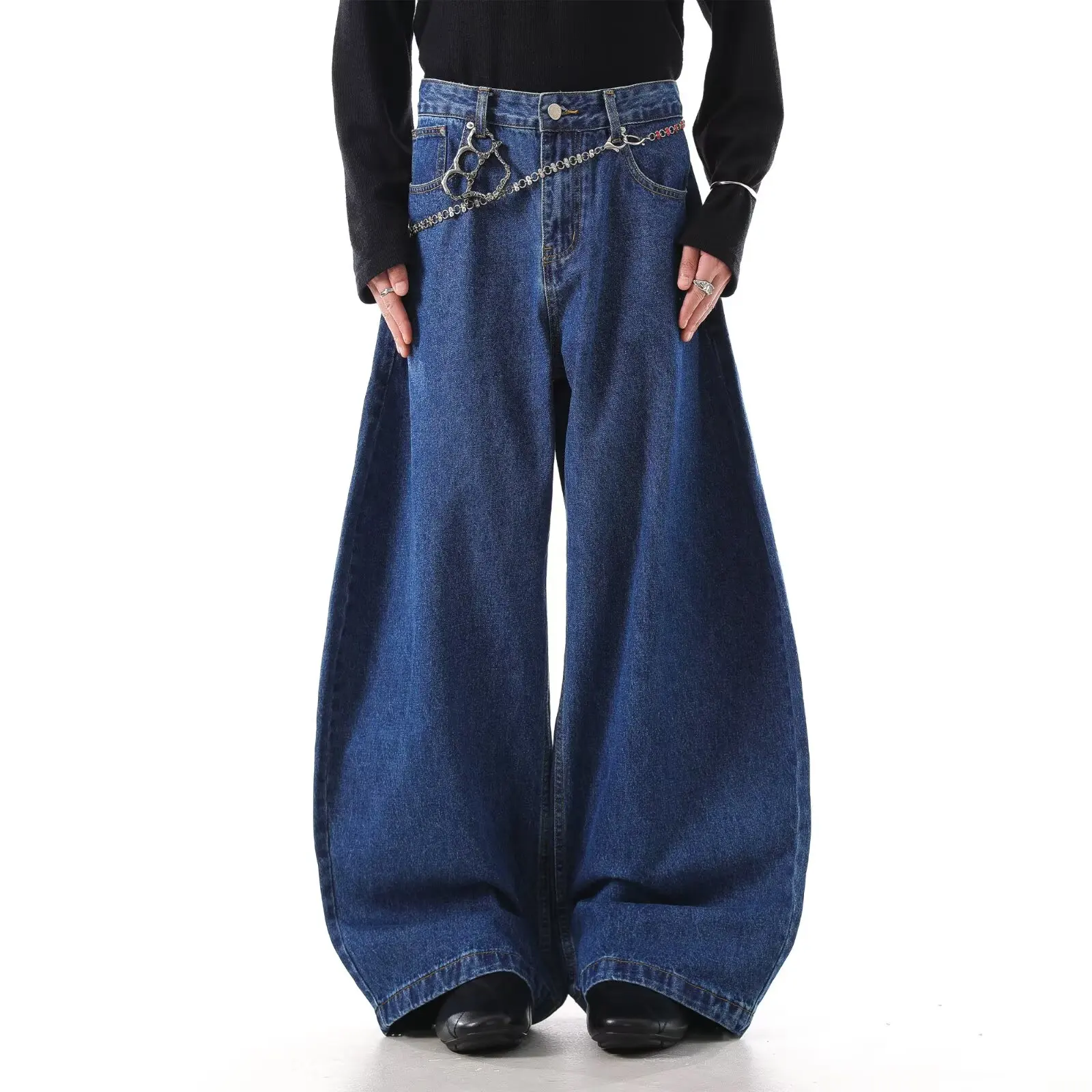 Y2K темно-синие джинсы с высокой талией, женские весенне-осенние провисающие свободные плюшевые широкие брюки трапециевидной формы
Y2K темно-синие джинсы с высокой талией, женские весенне-осенние провисающие свободные плюшевые широкие брюки трапециевидной формы