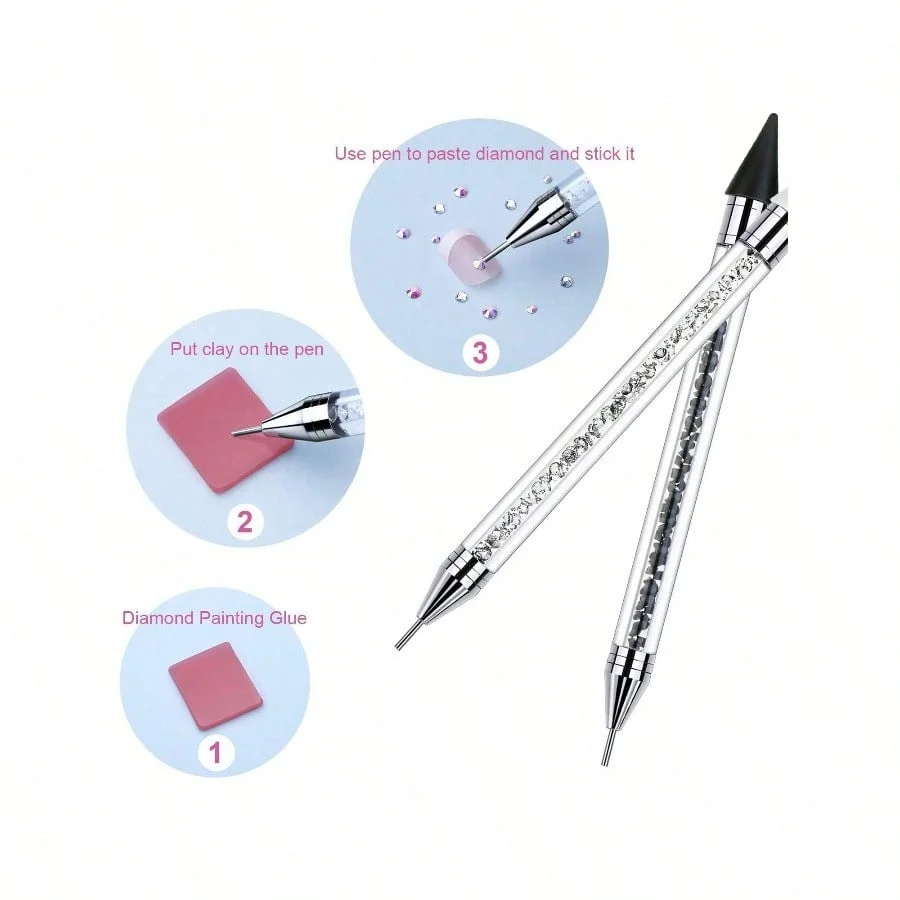 1 Rhinestone Dotting Pen, Double-Ended Crystal Rhinestone Dotting Stylus Wax Crayon With Crystal Handle For Nail Art DIY Decoration (Black & White)
1 Rhinestone Dotting Pen, Double-Ended Crystal Rhinestone Dotting Stylus Wax Crayon With Crystal Handle For Nail Art DIY Decoration (Black & White)