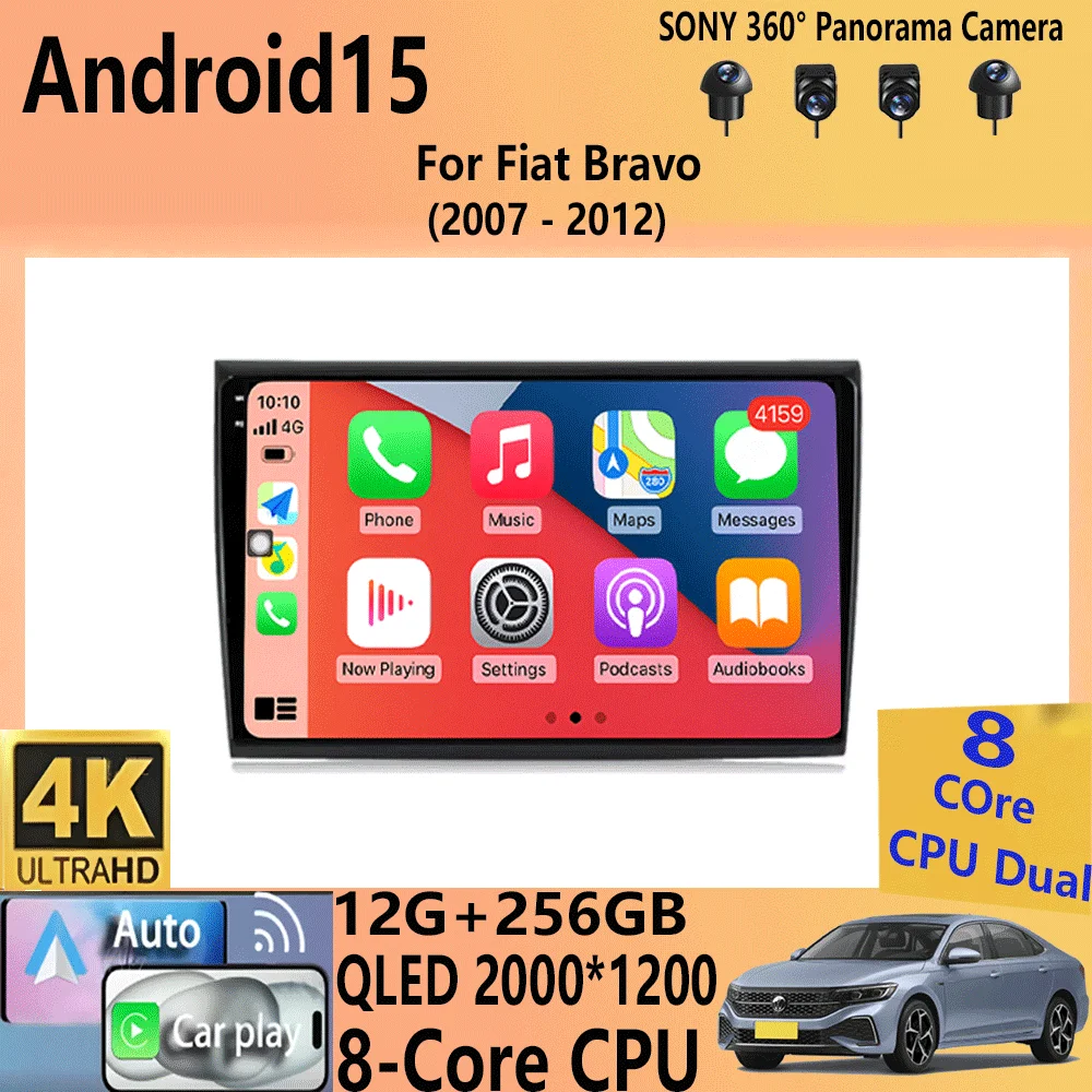 Car Radio Android 15 For Fiat Bravo 2007 2008 2009 2010 2011 2012 Navigation Multimedia Player GPS WiFi+4G DSP BT Carplay Auto
Car Radio Android 15 For Fiat Bravo 2007 2008 2009 2010 2011 2012 Navigation Multimedia Player GPS WiFi+4G DSP BT Carplay Auto