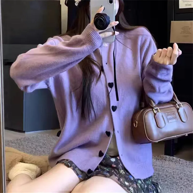 Knitted Cardigan for Women in Autumn Love Button Loose Soft Sweater Jacket Trendy
Knitted Cardigan for Women in Autumn Love Button Loose Soft Sweater Jacket Trendy