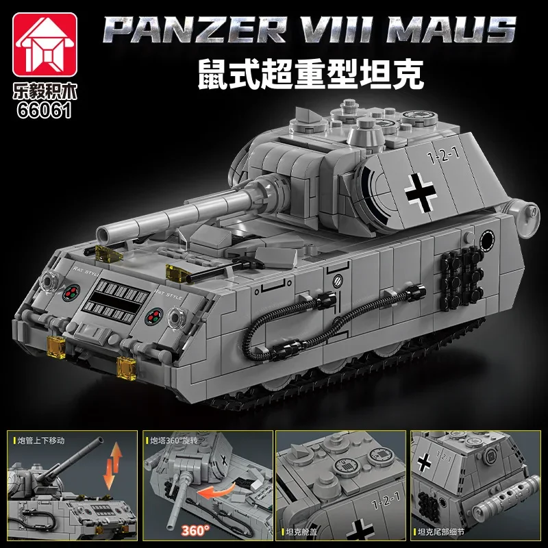 WWII Military Tanks Building Blocks Toy PANZER VIII MAUS Fighter Vehicle Tank Soldier DIY Bricks Army Toys for Children Gifts
WWII Military Tanks Building Blocks Toy PANZER VIII MAUS Fighter Vehicle Tank Soldier DIY Bricks Army Toys for Children Gifts