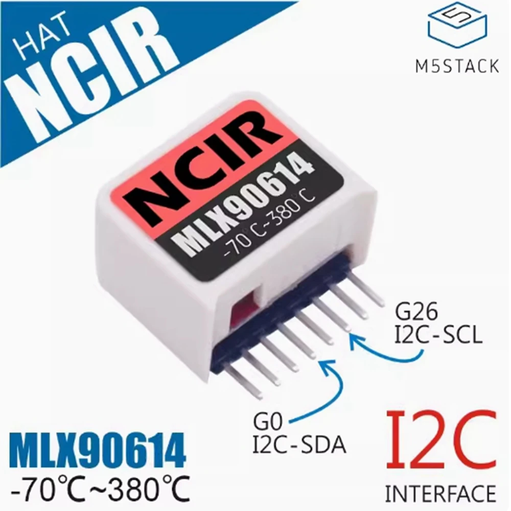 M5Stack NCIR Infrared temperature sensor MLX90614 Infrared thermal imaging for collecting human body temperature
M5Stack NCIR Infrared temperature sensor MLX90614 Infrared thermal imaging for collecting human body temperature