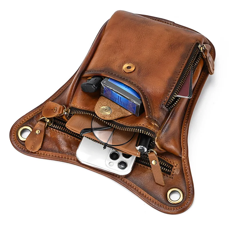 European Vintage Vegetable Tanned Leather Waist Bag, Top Grain Cowhide Color Rub 8 Inch Leg & Phone Hip Pouch for Outdoor Men
European Vintage Vegetable Tanned Leather Waist Bag, Top Grain Cowhide Color Rub 8 Inch Leg & Phone Hip Pouch for Outdoor Men