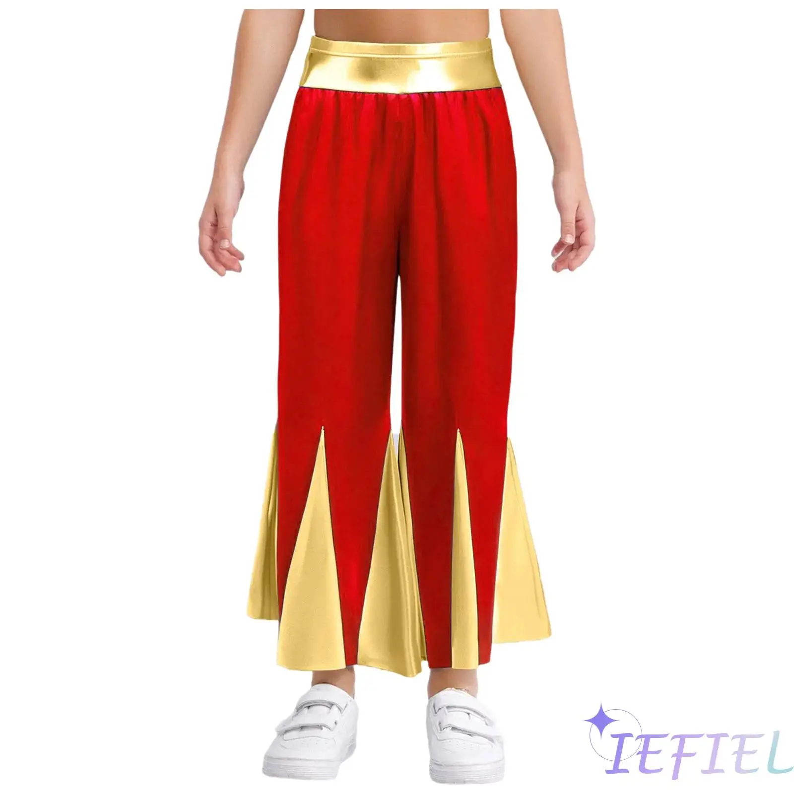 Kids Girls Liturgical Worship Dance Outfit Choir Church Costume Shiny Metallic Color Block Bell-Bottomed Pants Lyrical Dancewear
Kids Girls Liturgical Worship Dance Outfit Choir Church Costume Shiny Metallic Color Block Bell-Bottomed Pants Lyrical Dancewear
