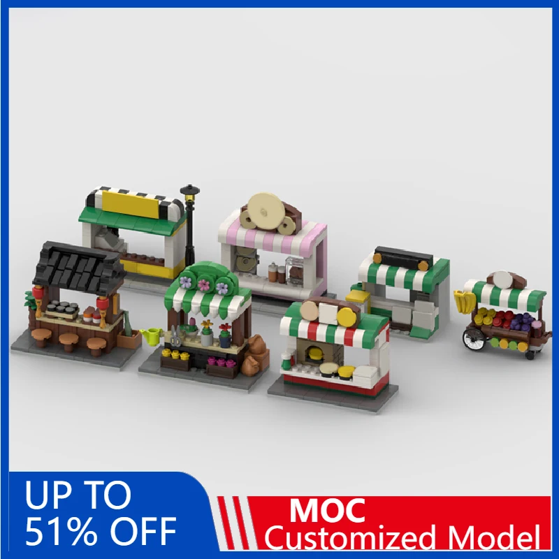 767 Pcs MOC Street View Of Urban Stalls Model DIY Building Block Technology Assembly Creative Type Kid Birthday Surprise Gifts
767 Pcs MOC Street View Of Urban Stalls Model DIY Building Block Technology Assembly Creative Type Kid Birthday Surprise Gifts