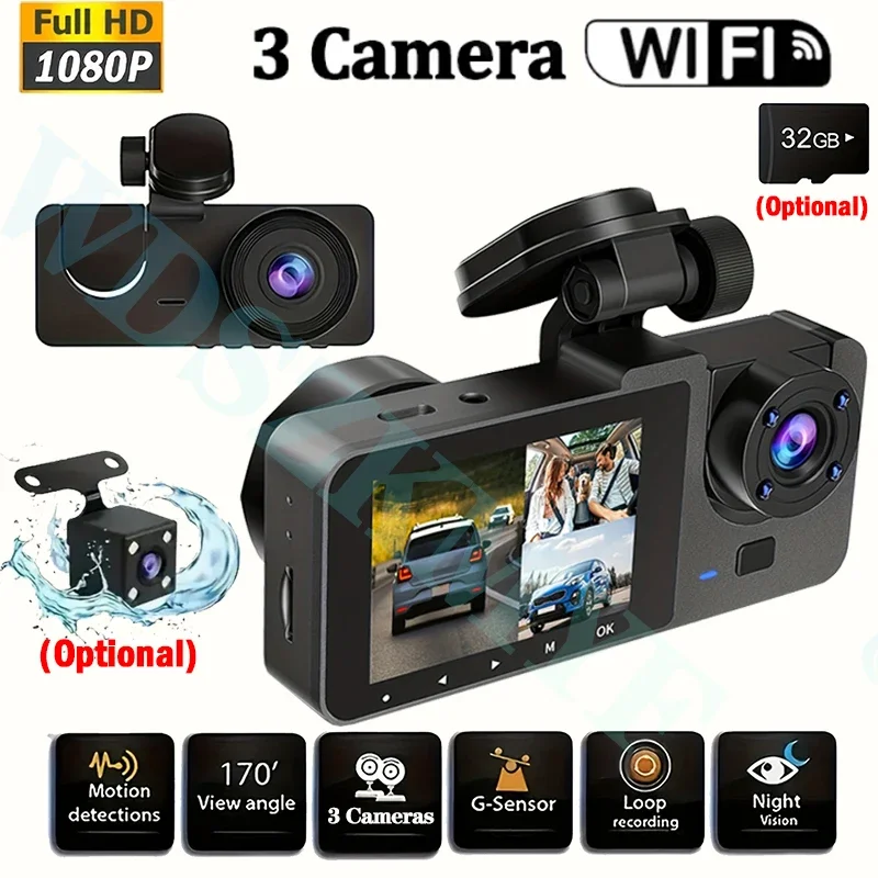 3 Channel Dash Cam for Cars WIFI APP Car DVR Front Camera Video Recorder Rear View Camera for Vehicle Black Box Car Assecories
3 Channel Dash Cam for Cars WIFI APP Car DVR Front Camera Video Recorder Rear View Camera for Vehicle Black Box Car Assecories