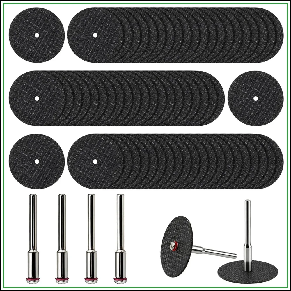60Pcs 1-1/4" Cut Off Wheels + 4 Mandrels for Rotary Tools, Fiberglass Reinforced
60Pcs 1-1/4" Cut Off Wheels + 4 Mandrels for Rotary Tools, Fiberglass Reinforced