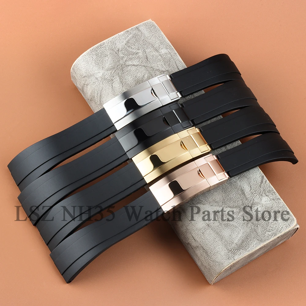 Black 20mm Rubber Watch Strap For GMT SUB Seiko NH35 NH36 Watch Case Waterproof Silicone Wrist Band Folding Buckle Bracelet 
Black 20mm Rubber Watch Strap For GMT SUB Seiko NH35 NH36 Watch Case Waterproof Silicone Wrist Band Folding Buckle Bracelet