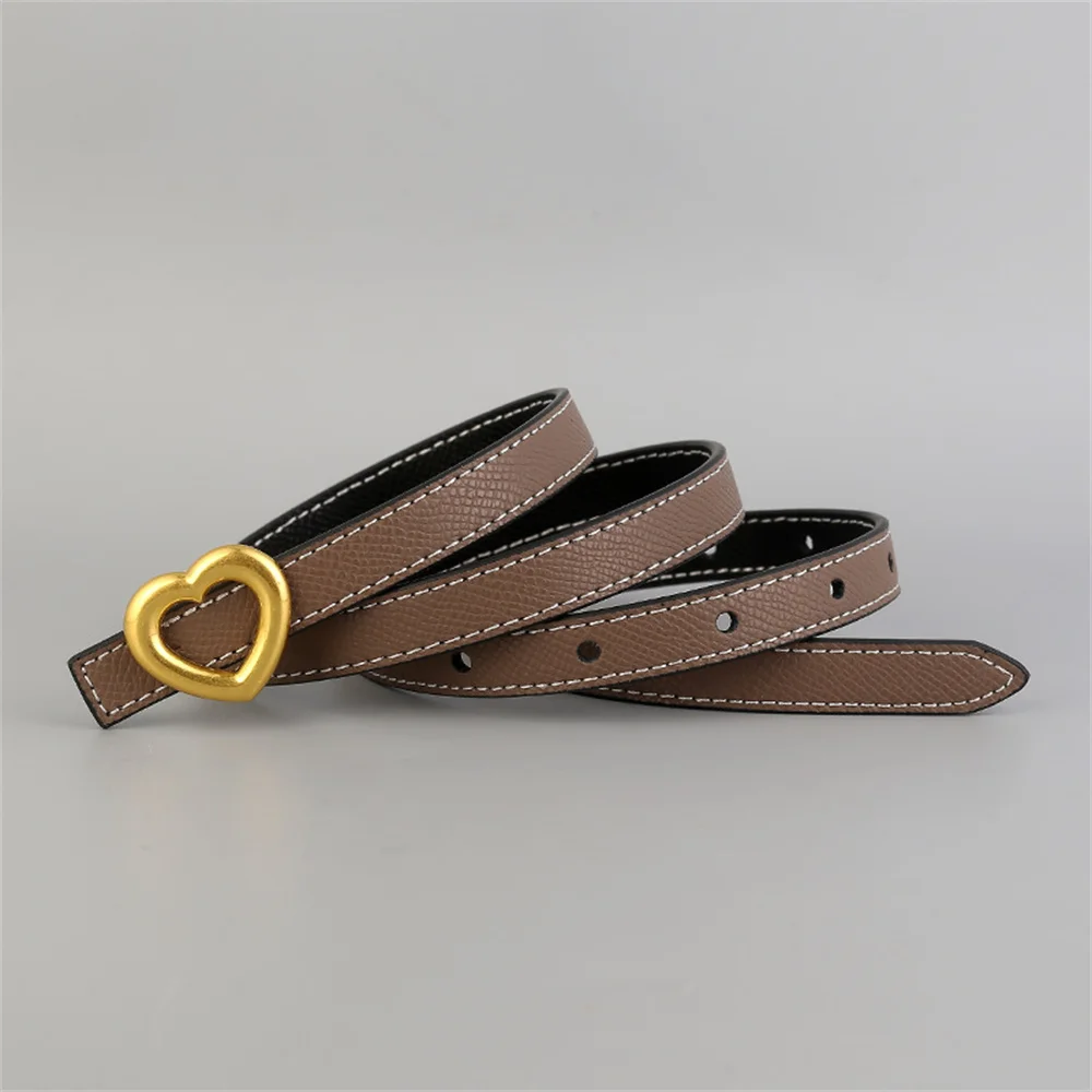 Women's Korean Style Genuine Leather Heart Design Female Dress Corsets Waistband Belts Gold Color Buckle Decoration Narrow Belt
Women's Korean Style Genuine Leather Heart Design Female Dress Corsets Waistband Belts Gold Color Buckle Decoration Narrow Belt