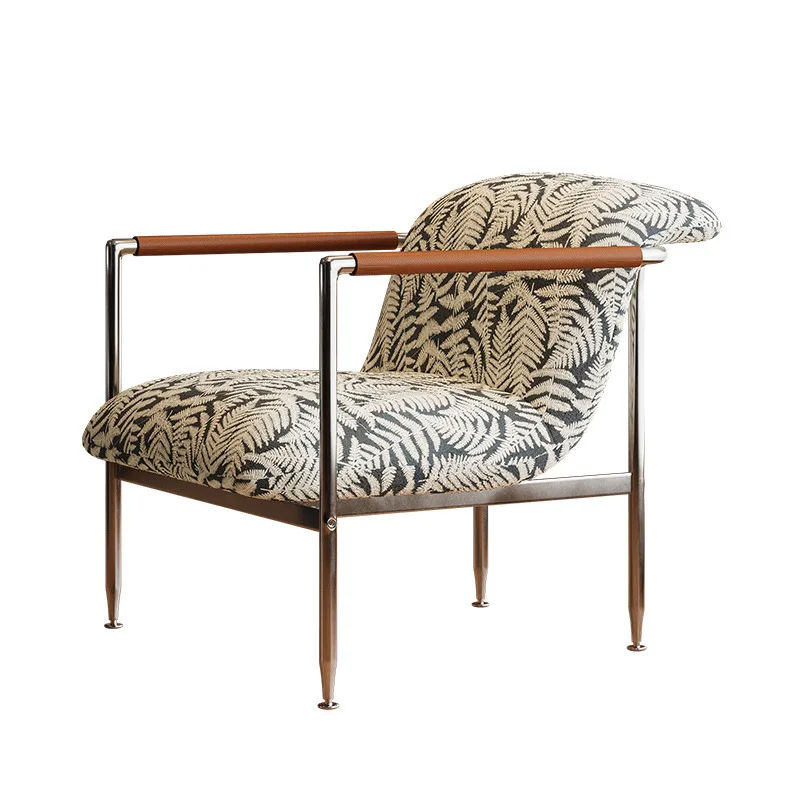 Medieval fabric single sofa chair designer balcony stainless steel single chair B & B leisure sofa chair armchair
Medieval fabric single sofa chair designer balcony stainless steel single chair B & B leisure sofa chair armchair