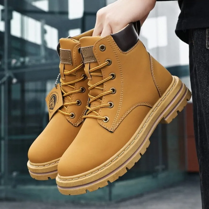 High Quality Men's Leather Boots Fashion Motorcycle Boots Platform Casual High Top Boot Classic Lace Up Ankle Boots Botas Hombre
High Quality Men's Leather Boots Fashion Motorcycle Boots Platform Casual High Top Boot Classic Lace Up Ankle Boots Botas Hombre