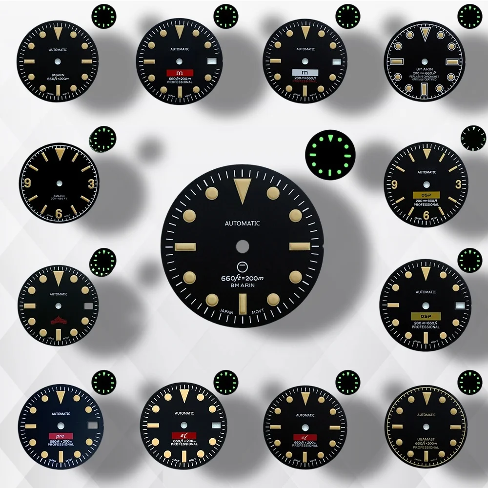 28.5mm Retro SUB Dial S Logo NH35 Dial Fit 3/3.8/4.2 O'clock Crown Green Luminous Watches Accessories For NH35/NH36 Movement
28.5mm Retro SUB Dial S Logo NH35 Dial Fit 3/3.8/4.2 O'clock Crown Green Luminous Watches Accessories For NH35/NH36 Movement