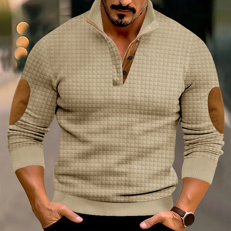 2025 Men's hoodie waffle pattern stand-up collar pullover Long sleeved shirt A casual and loose knit sweater Hot sale Men's wear
2025 Men's hoodie waffle pattern stand-up collar pullover Long sleeved shirt A casual and loose knit sweater Hot sale Men's wear