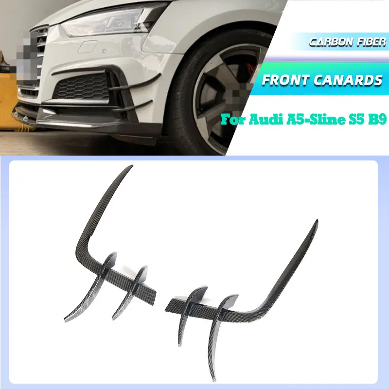 Car Front Bumper Canards for Audi A5-Sline S5 B9 2017-2019 Carbon Fiber Racing Front Vents Fins Fog Lamp Cover Trim Body Kit FRP
Car Front Bumper Canards for Audi A5-Sline S5 B9 2017-2019 Carbon Fiber Racing Front Vents Fins Fog Lamp Cover Trim Body Kit FRP