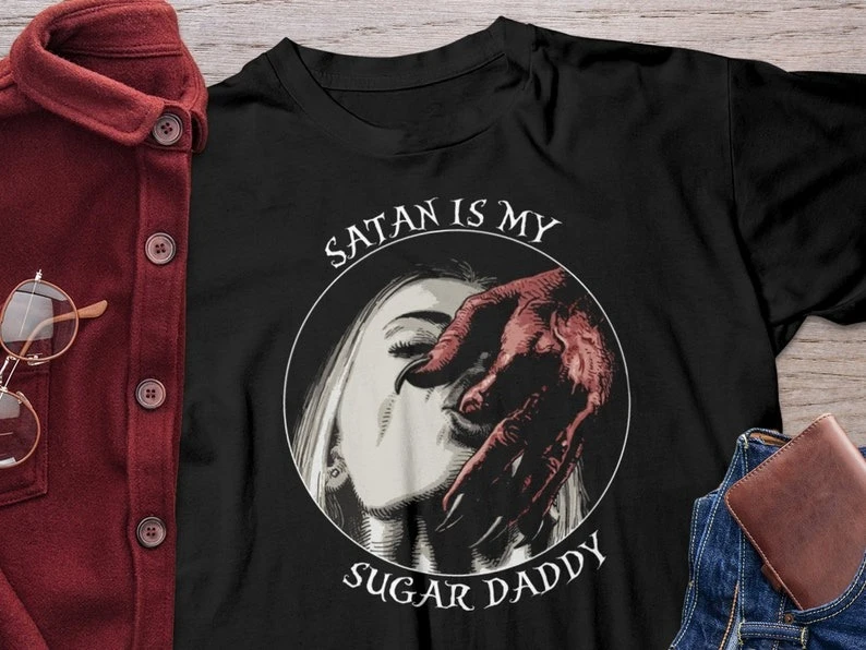 Unholy Nun Satan Is My Sugar Daddy Unisex T-Shirt Vintage Clothes Graphic T Shirts Aesthetic T Shirt Women Summer Cotton Tee
Unholy Nun Satan Is My Sugar Daddy Unisex T-Shirt Vintage Clothes Graphic T Shirts Aesthetic T Shirt Women Summer Cotton Tee