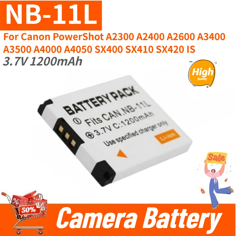 New Replacement Camera Battery 3.7V 1200mAh NB-11L For Canon A2300 A2400 A2600 A3400 A3500 A4000 A4050 SX400 SX410 IXUS165
New Replacement Camera Battery 3.7V 1200mAh NB-11L For Canon A2300 A2400 A2600 A3400 A3500 A4000 A4050 SX400 SX410 IXUS165