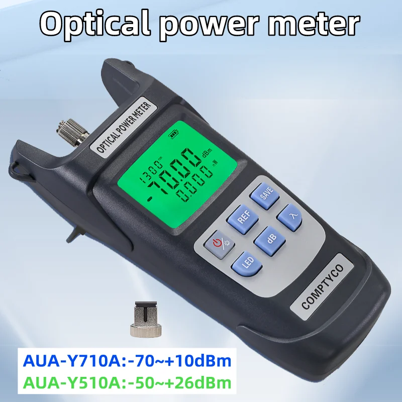 COMPTYCO AUA-Y710A/Y510A Optical Power Meter -70~+10dBm/-50~+26dBm Fiber Optic Cable Tester FTTH Tools(OPM with LED Lighting)
COMPTYCO AUA-Y710A/Y510A Optical Power Meter -70~+10dBm/-50~+26dBm Fiber Optic Cable Tester FTTH Tools(OPM with LED Lighting)