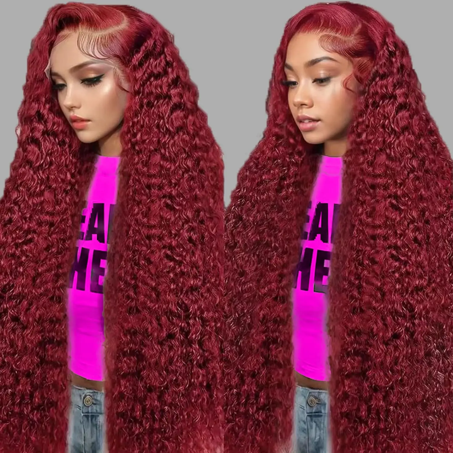 40 Inch DEEP Wave Colored 99j Red Lace Front Wig Burgundy 13x6 Hd Lace Frontal Human Hair Wig Deep Wave Curly Wigs For Women
40 Inch DEEP Wave Colored 99j Red Lace Front Wig Burgundy 13x6 Hd Lace Frontal Human Hair Wig Deep Wave Curly Wigs For Women