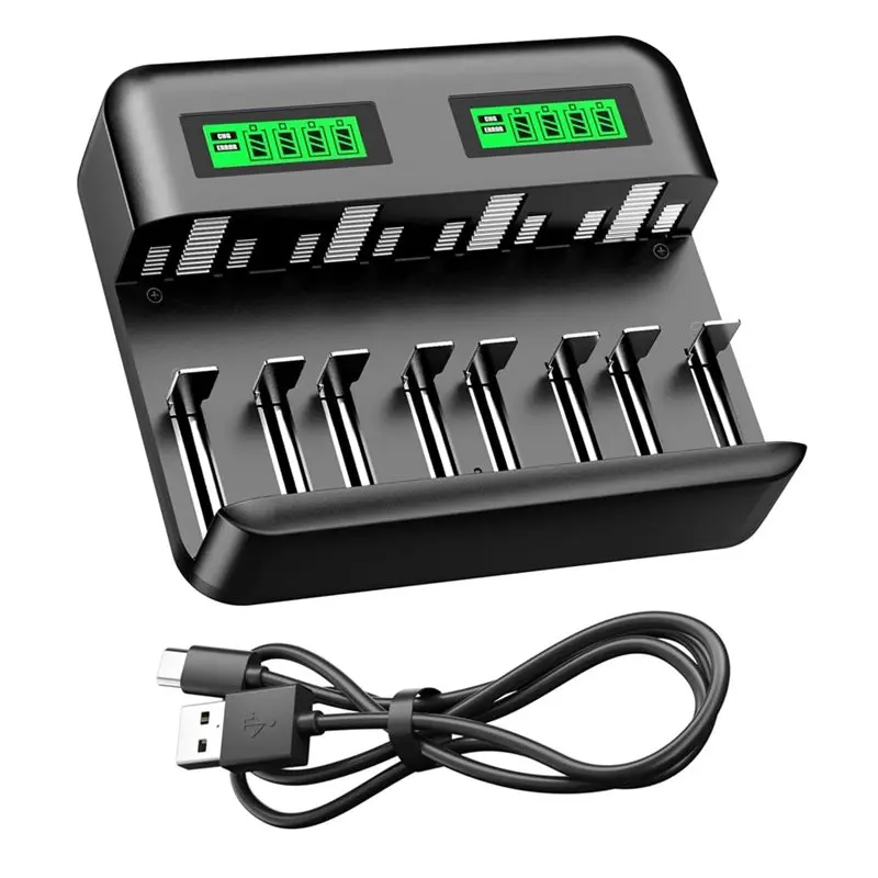 【RECOMENDAR】For AA For AAA C D Battery 8 Bay LCD Display 2A USB Port Input Smart Nimh Rechargeable Battery With
【RECOMENDAR】For AA For AAA C D Battery 8 Bay LCD Display 2A USB Port Input Smart Nimh Rechargeable Battery With