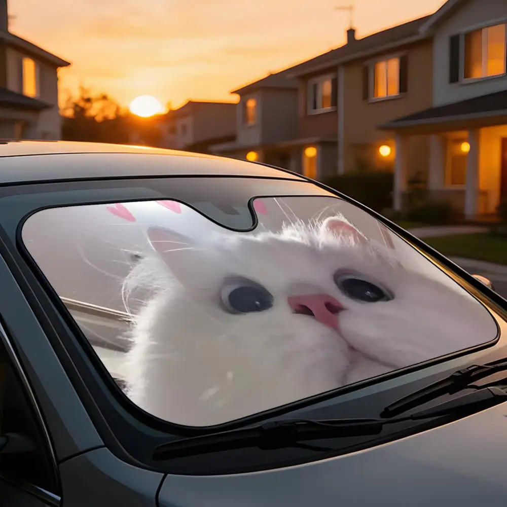 Sun Visor Universal Car Windshield Sun Shade Full Coverage Heat UV Block Interior Anti Aging Kawayii Pink Cat
Sun Visor Universal Car Windshield Sun Shade Full Coverage Heat UV Block Interior Anti Aging Kawayii Pink Cat