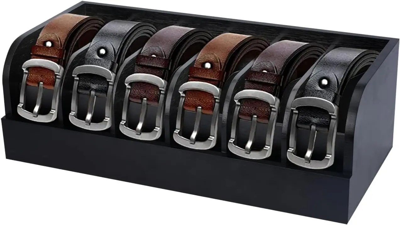 Bamboo Belt Organizer, 6-Compartment Storage Case for Tie & Belt, Black
Bamboo Belt Organizer, 6-Compartment Storage Case for Tie & Belt, Black