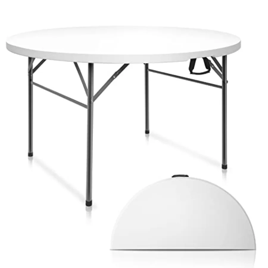 White 48" Round Bi-Folding Commercial Table 4 Feet Portable Plastic Dining Card Table for Kitchen or Outdoor Party Wedding Even
White 48" Round Bi-Folding Commercial Table 4 Feet Portable Plastic Dining Card Table for Kitchen or Outdoor Party Wedding Even