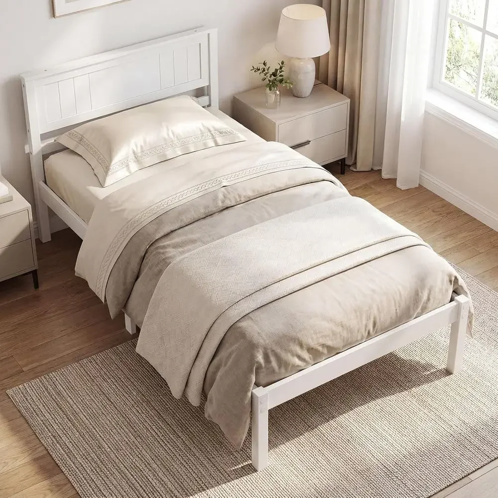 KOMOTT Twin Size Wood Bed e with board, Solid Wood Bed e with Slat Support, Under Bed Storage, 16-Inch Mattroundation, No Box Sp
KOMOTT Twin Size Wood Bed e with board, Solid Wood Bed e with Slat Support, Under Bed Storage, 16-Inch Mattroundation, No Box Sp