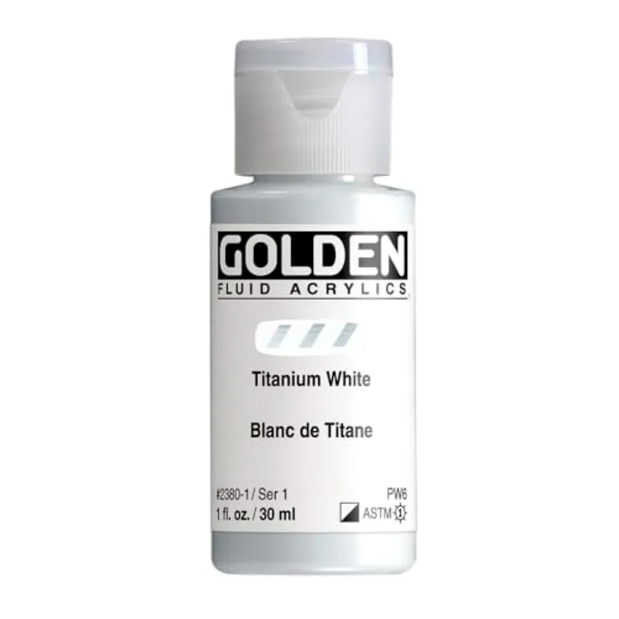 Fluid Acrylics, Titanium White, 1 fl. oz. Bottle, Professional Acrylic Paint, Semi-Opaque
Fluid Acrylics, Titanium White, 1 fl. oz. Bottle, Professional Acrylic Paint, Semi-Opaque