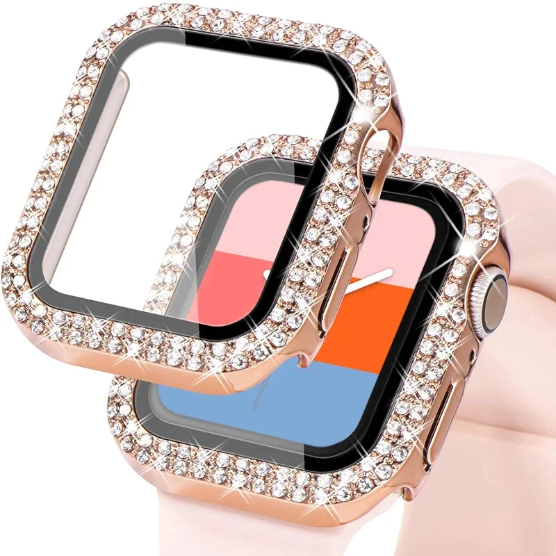 Diamond+Tempered Film Case for Apple Watch 9 8 7 45mm 41mm Glass Protective Cover for IWatch Series 6 5 4 SE 44mm 40mm Shell
Diamond+Tempered Film Case for Apple Watch 9 8 7 45mm 41mm Glass Protective Cover for IWatch Series 6 5 4 SE 44mm 40mm Shell