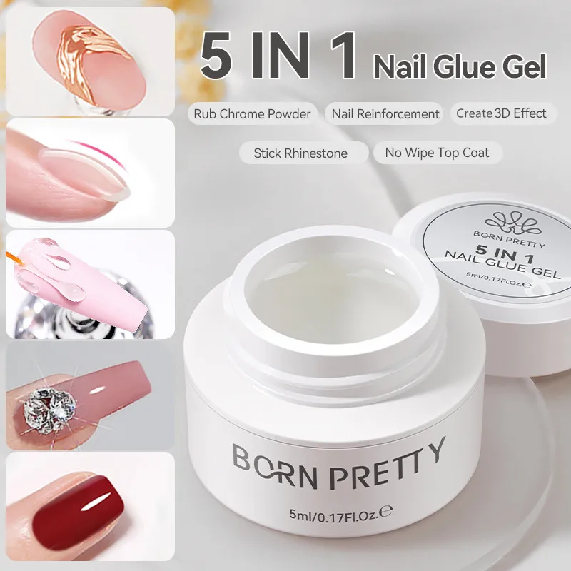 BORN PRETTY 5 мл 5-в-1 Укрепляющий гель-лак без липкого слоя для создания 3D-форм, приклеивания страз и нейл-арта
BORN PRETTY 5 мл 5-в-1 Укрепляющий гель-лак без липкого слоя для создания 3D-форм, приклеивания страз и нейл-арта