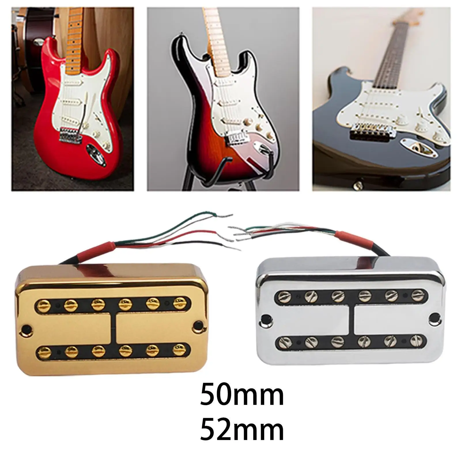 Wired Electric Guitar Bridge Replacement Pickup Dual Coil High Output Gold Accessory for Music Performance
Wired Electric Guitar Bridge Replacement Pickup Dual Coil High Output Gold Accessory for Music Performance