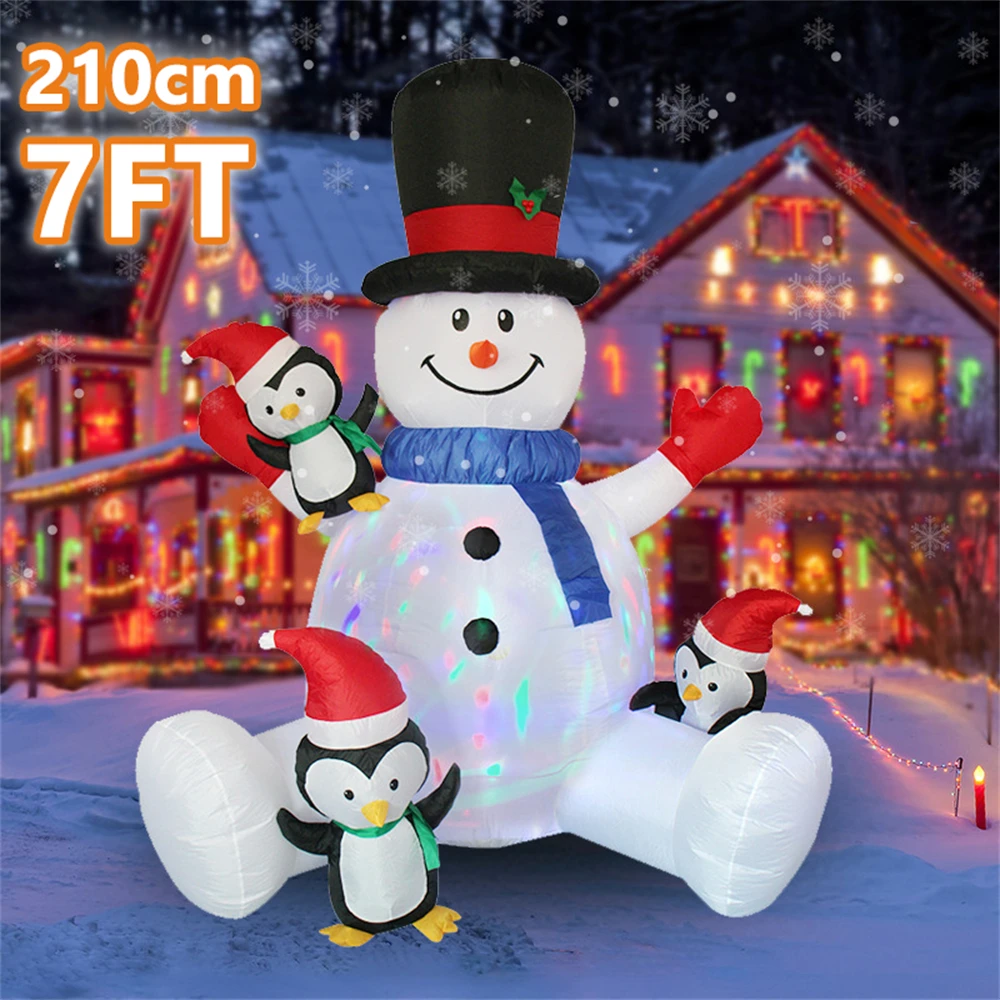 2.1M/7FT Christmas Inflatables Sitting Snowman Penguin Outdoor Model with LED Lights Indoor Outdoor Carnival Xmas Decorations
2.1M/7FT Christmas Inflatables Sitting Snowman Penguin Outdoor Model with LED Lights Indoor Outdoor Carnival Xmas Decorations