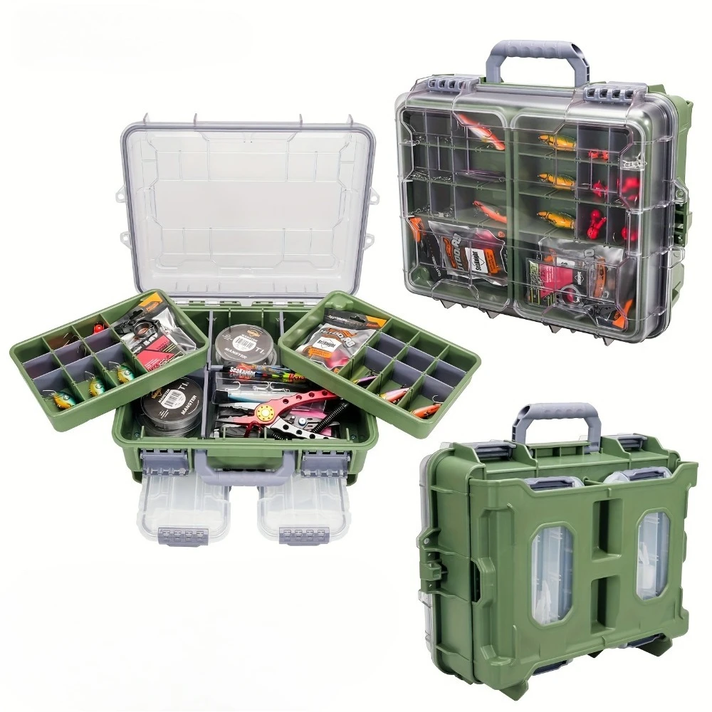 Large 2 Layers Fishing Tackle Box 3-Tray Portable Tool Box Organizer Fishing Lures Kit Container Fishing Gear Gifts for Men
Large 2 Layers Fishing Tackle Box 3-Tray Portable Tool Box Organizer Fishing Lures Kit Container Fishing Gear Gifts for Men